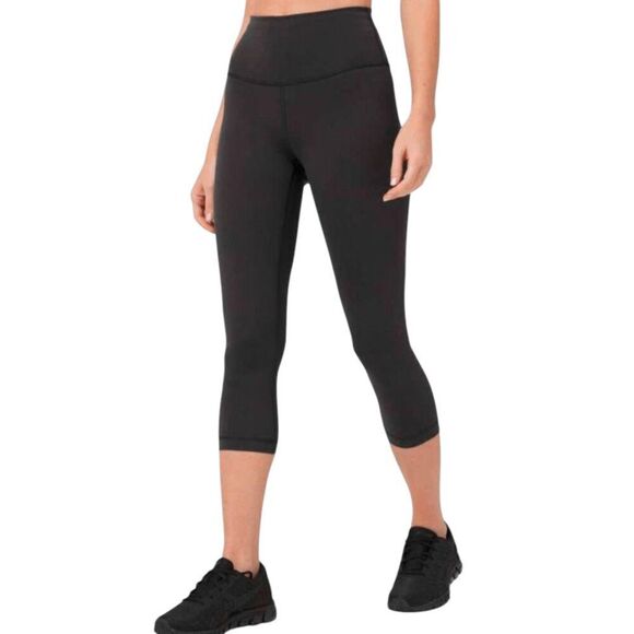 LULULEMON ATHLETICA Wunder Train Hi-Rise Crop 21" In Black Size 6 - Picture 1 of 5
